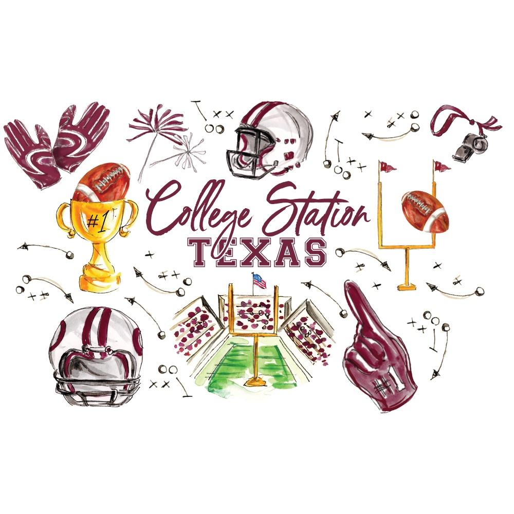 Tailgates in College Station Stemless Wine 12oz