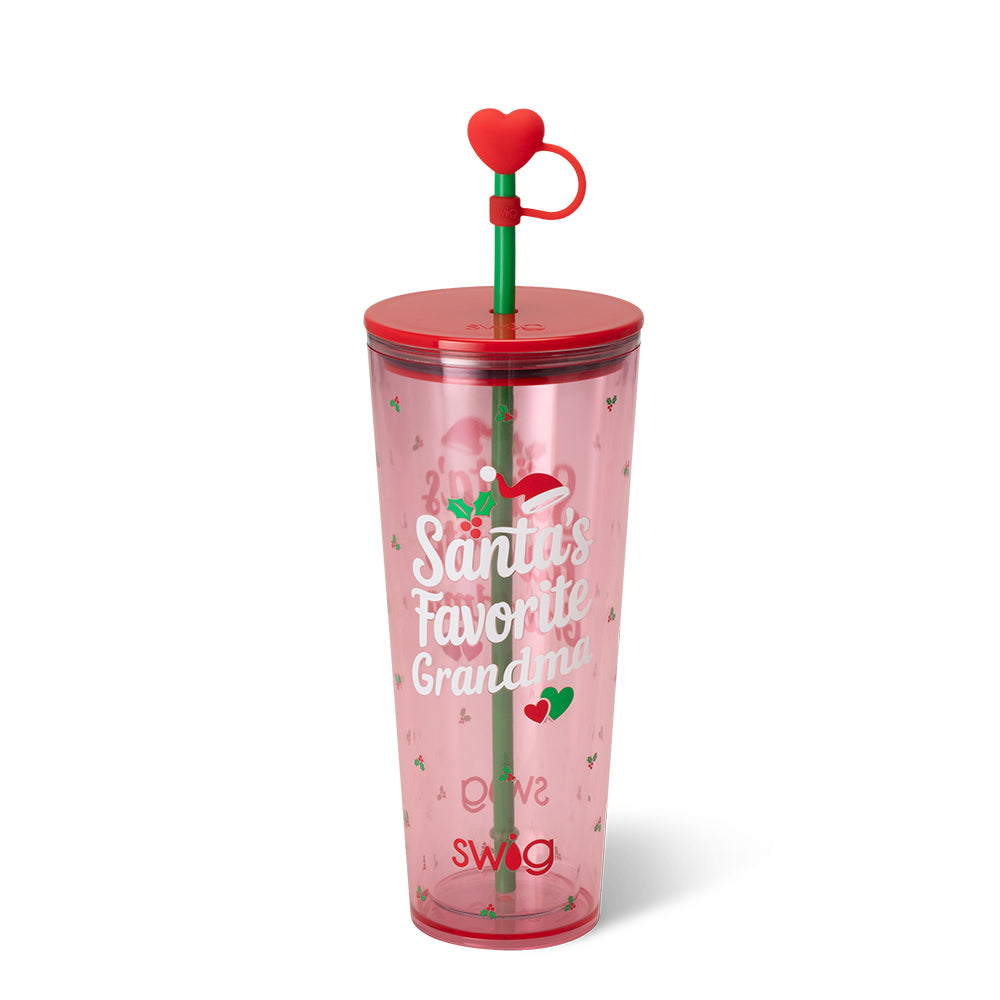 Santa's Favorite Grandma Plastic Tumbler 24oz
