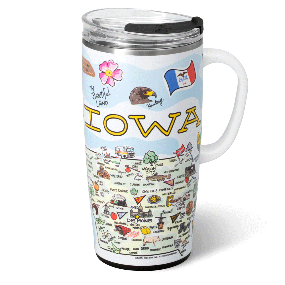 Swig Life 22oz Iowa Insulated Travel Mug Animation