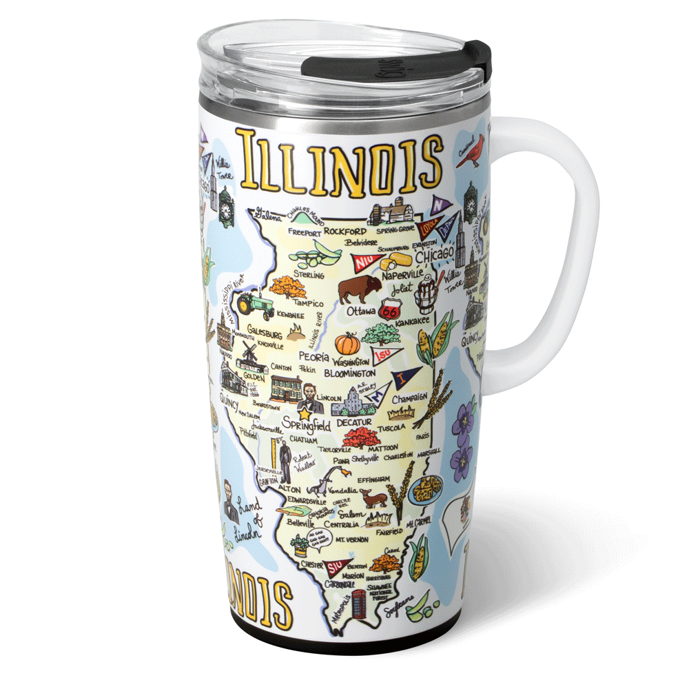 Swig Life 22oz Illinois Insulated Travel Mug Animation