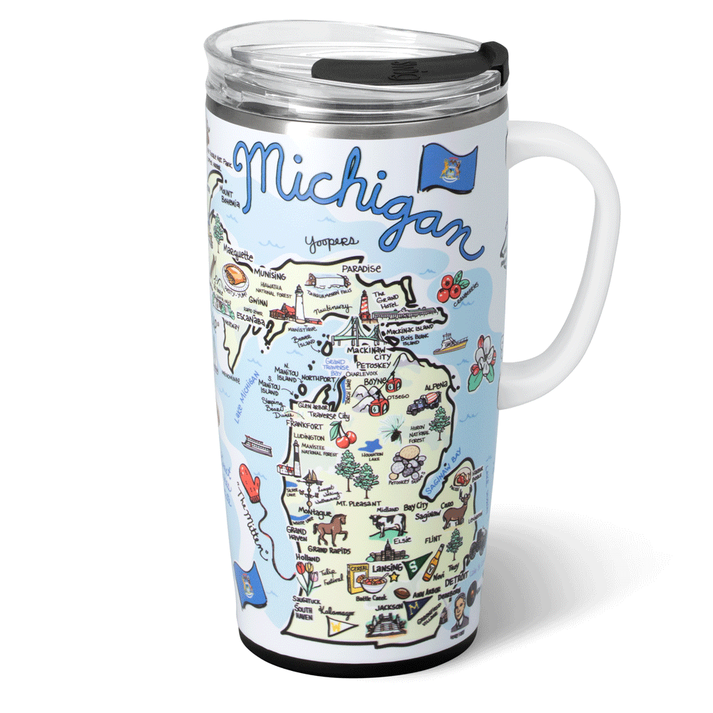 Swig Life 22oz Michigan Insulated Travel Mug Animation