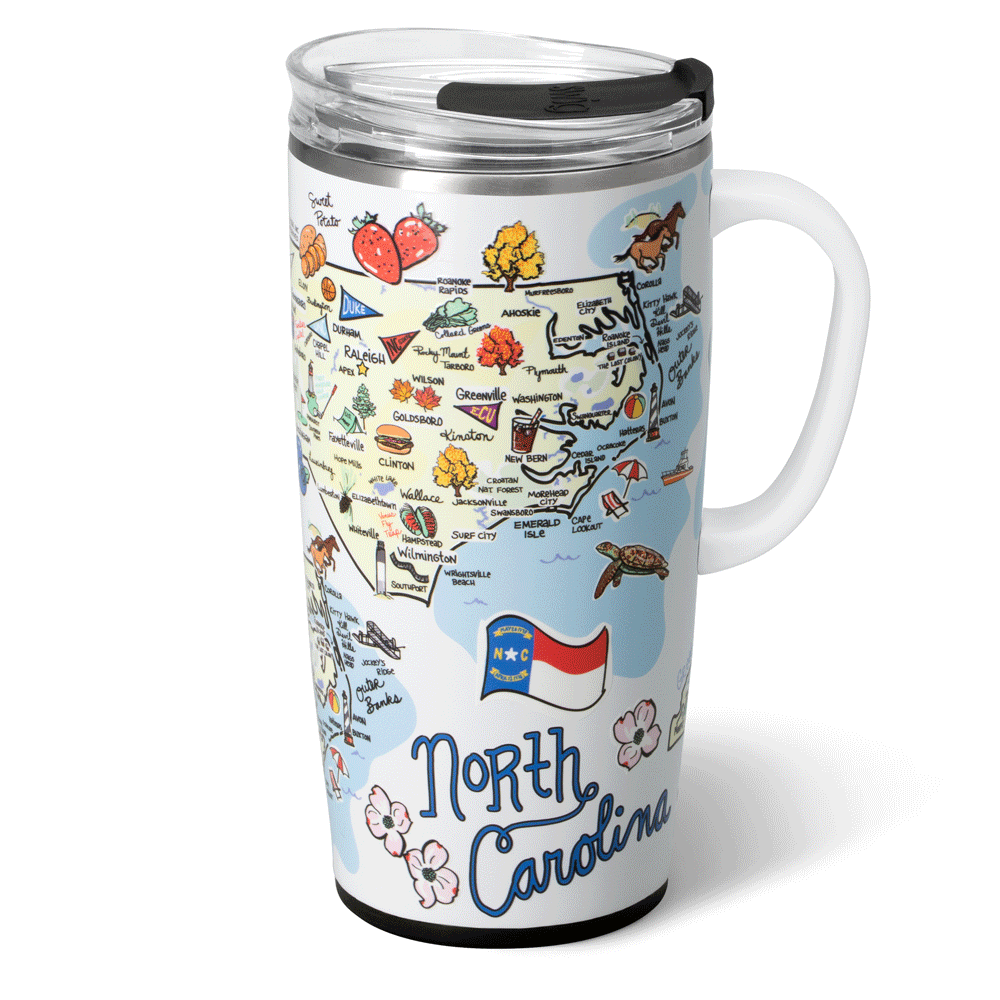 Swig Life 22oz North Carolina Insulated Travel Mug Animation
