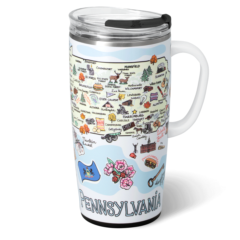 Swig Life 22oz Pennsylvania Insulated Travel Mug Animation