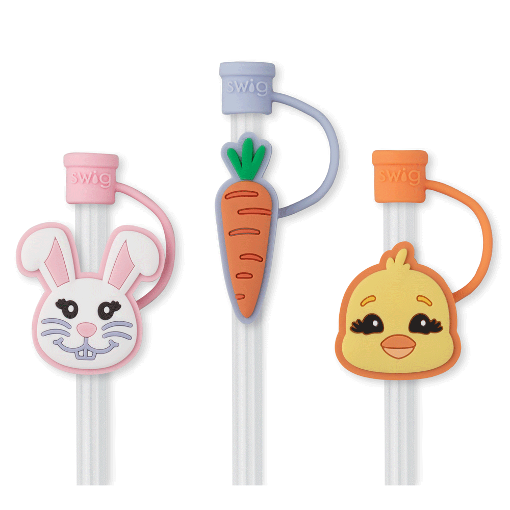 Easter Bunny Straw Topper Set