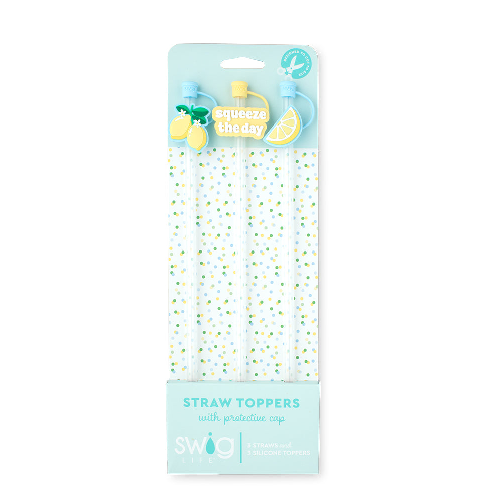 Lemon Meringue Straw Topper Set