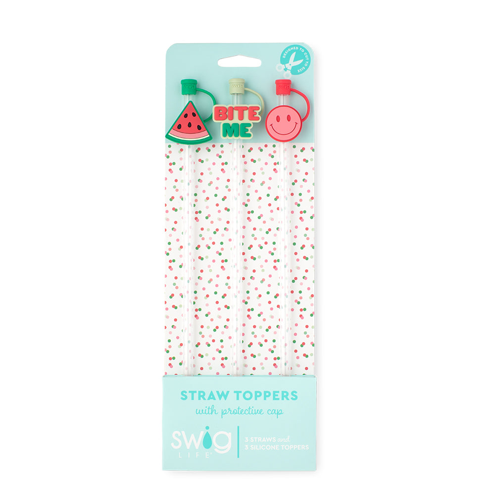 Melon Slice Straw Topper Set