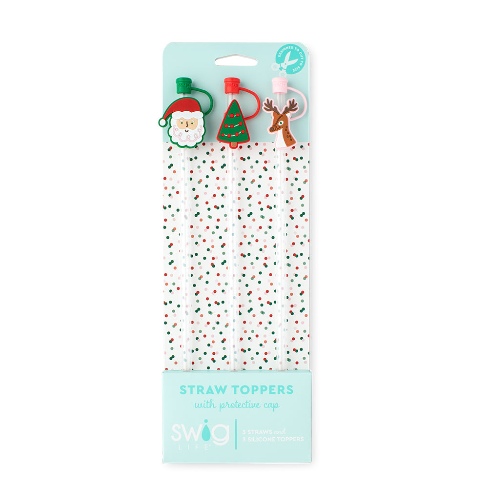 Christmas Cameos Straw Topper Set
