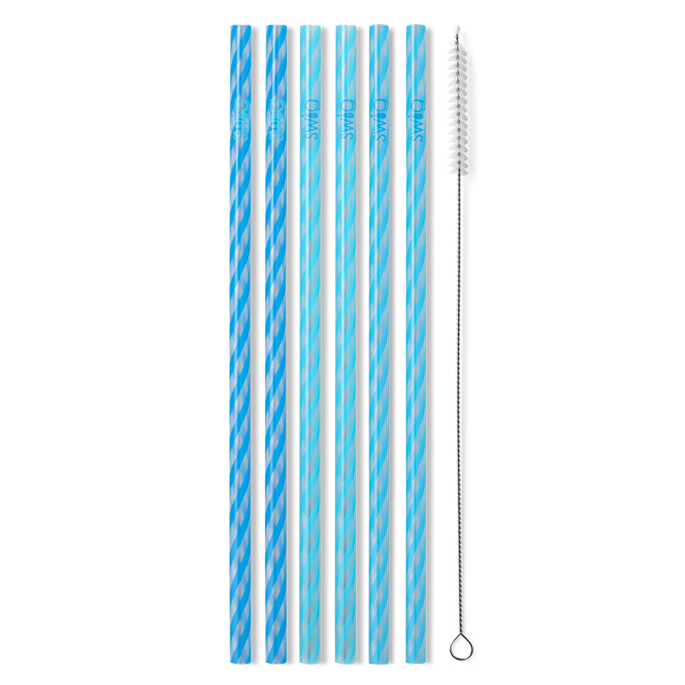 Swig Life Glacier Stripe Reusable Straw Set without packaging