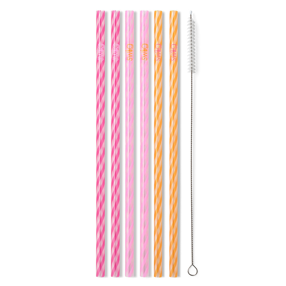 Swig Life Sherbet Stripe Reusable Straw Set without packaging