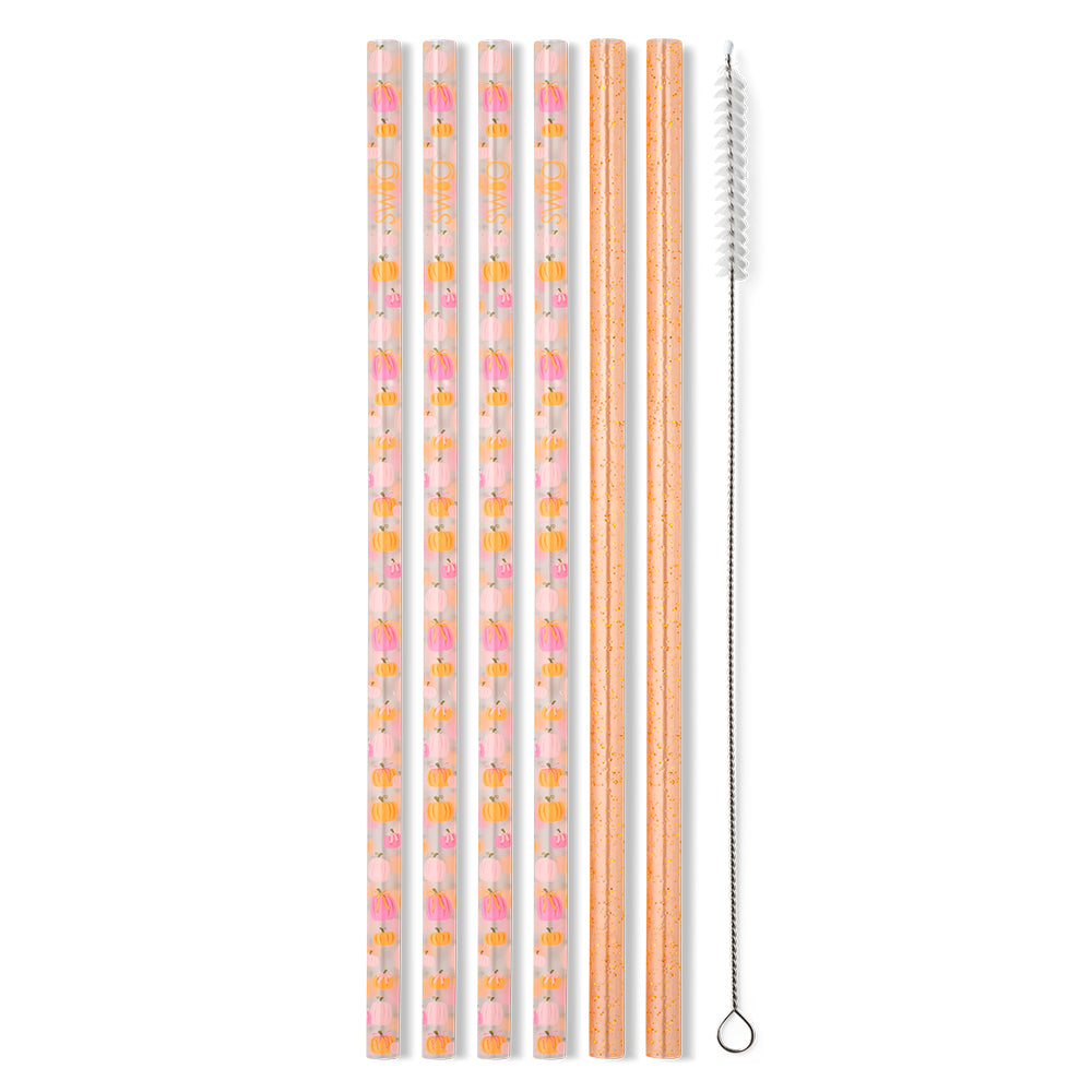 Pumpkins and Bows Reusable Straw Set
