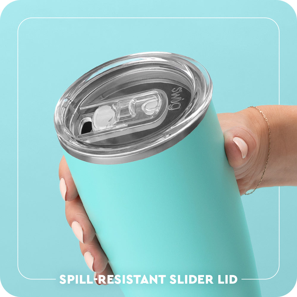 Swig Life 22oz Highball Tumbler Clear Slider Lid - spill resistant, removable slider lid