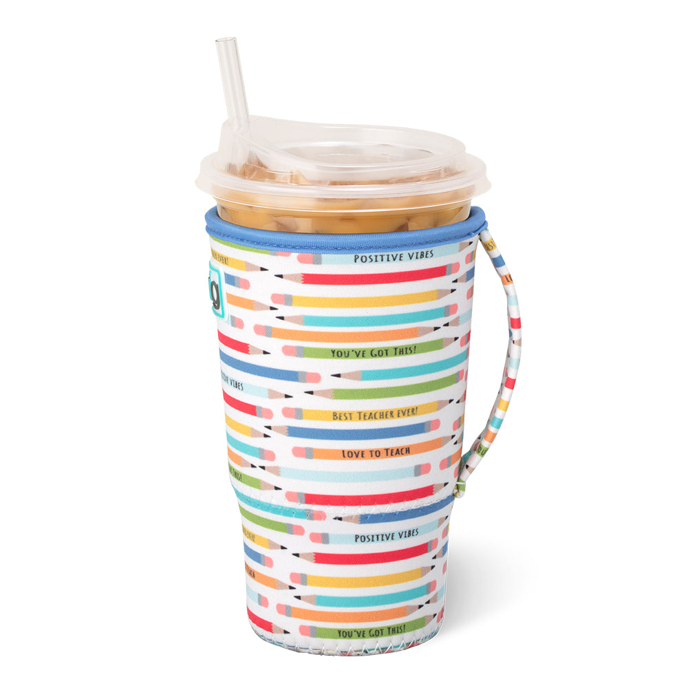 Swig Life Teacher Life Insulated Neoprene Large Iced Cup Coolie with hand strap