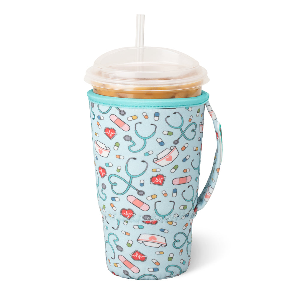 Swig Life Scrub Life Insulated Neoprene Large Iced Cup Coolie with hand strap
