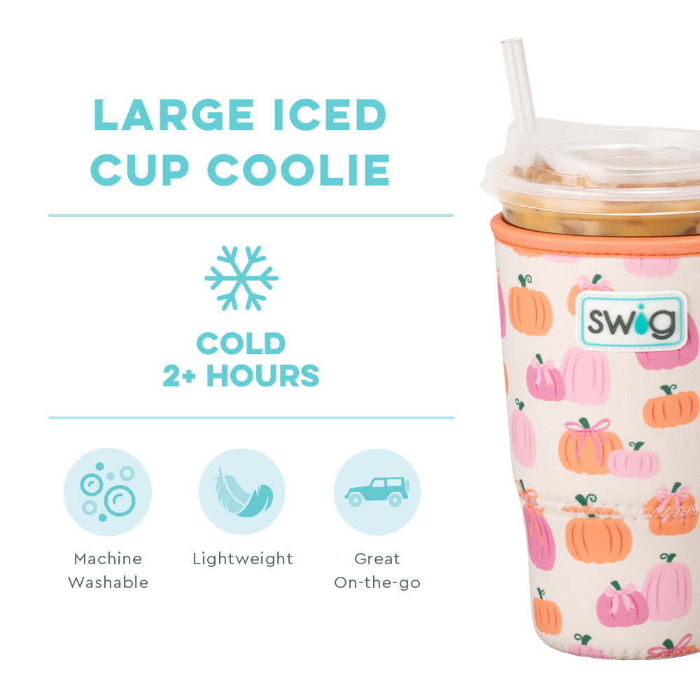 Pumpkins and Bows Large Iced Cup Coolie