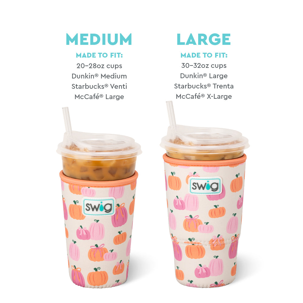 Pumpkins and Bows Large Iced Cup Coolie