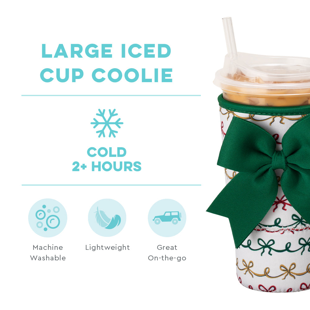 Christmas Bows Large Iced Cup Coolie