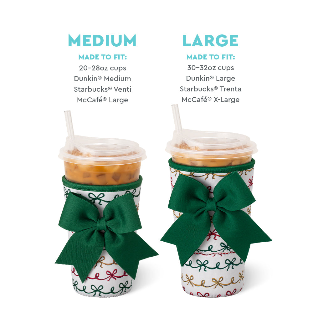 Christmas Bows Large Iced Cup Coolie
