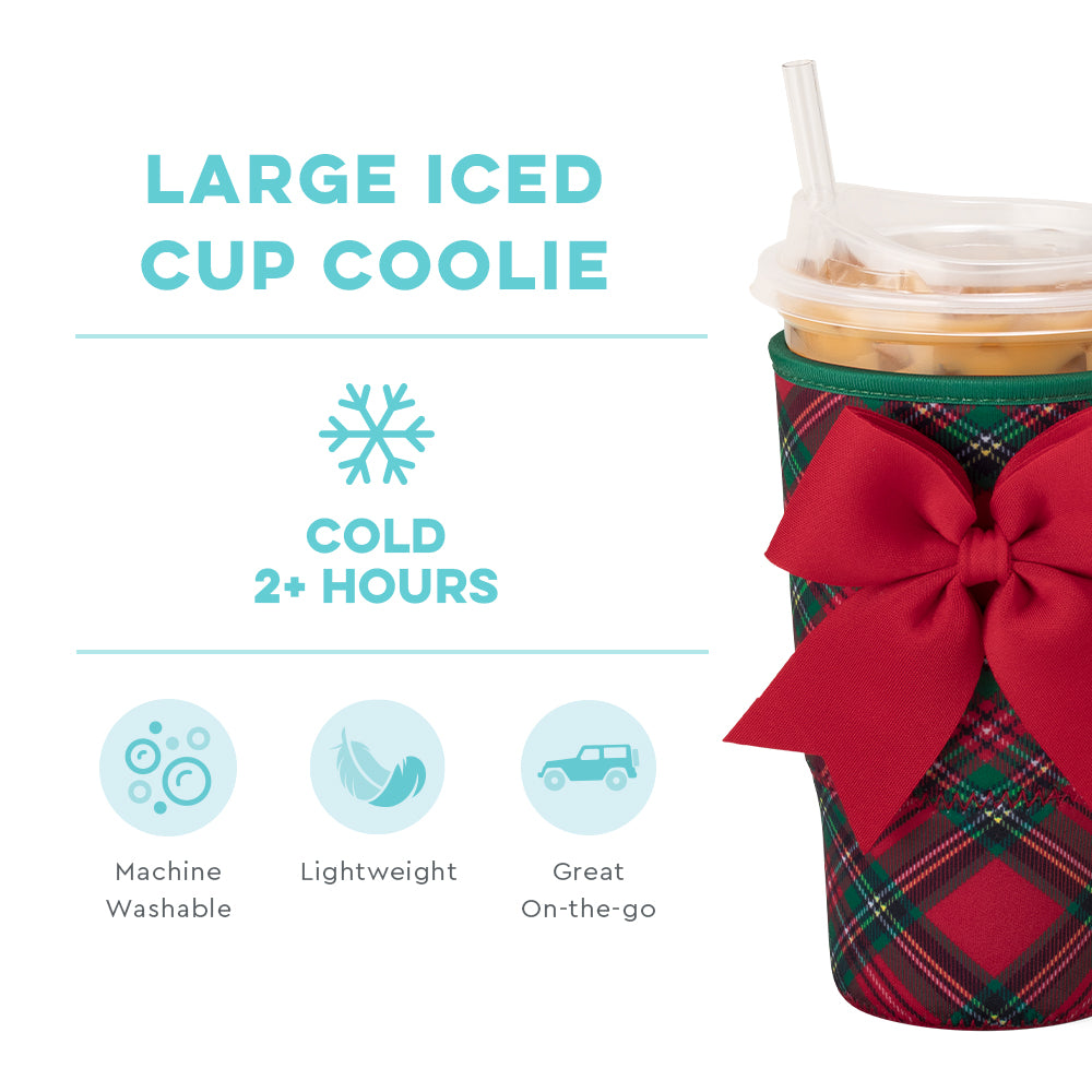 Christmas Plaid Large Iced Cup Coolie
