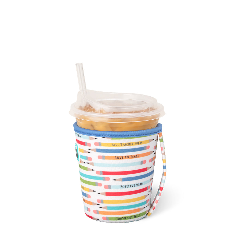Swig Life Teacher Life Insulated Neoprene Small Iced Cup Coolie with hand strap