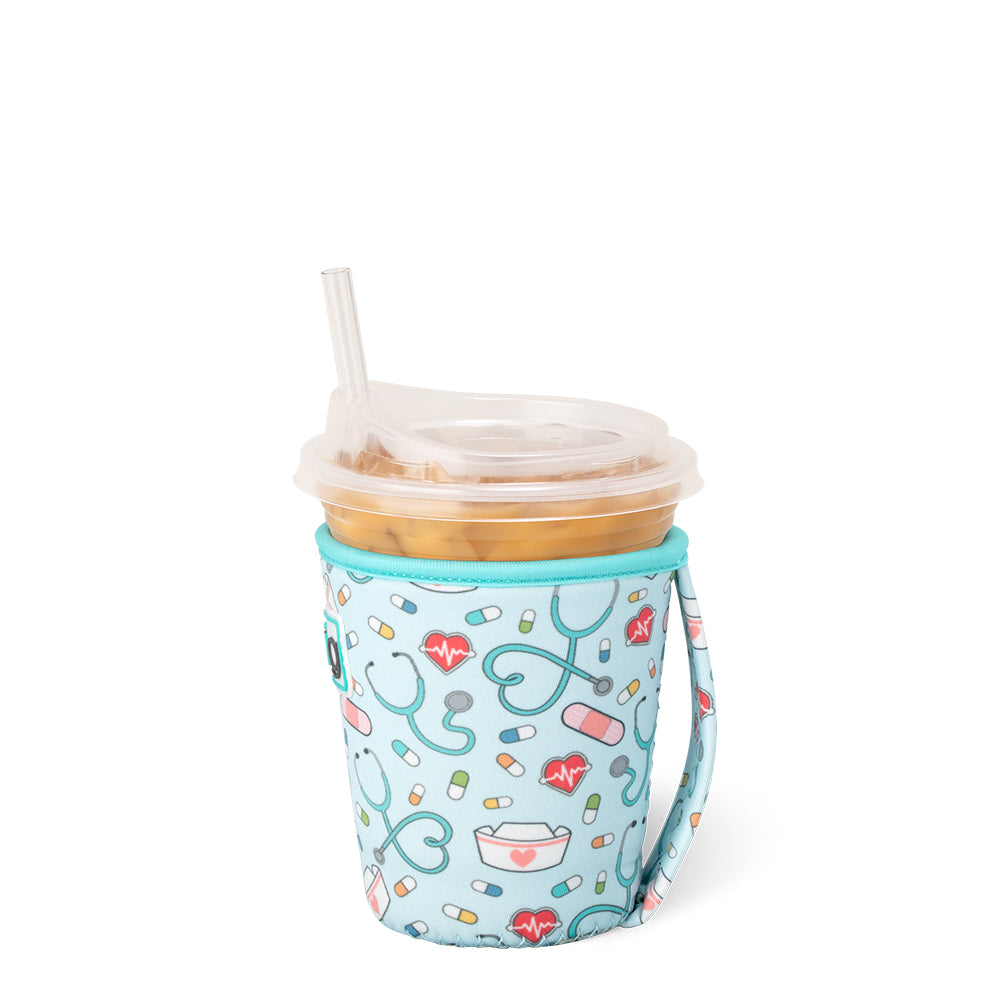 Swig Life Scrub Life Insulated Neoprene Small Iced Cup Coolie with hand strap