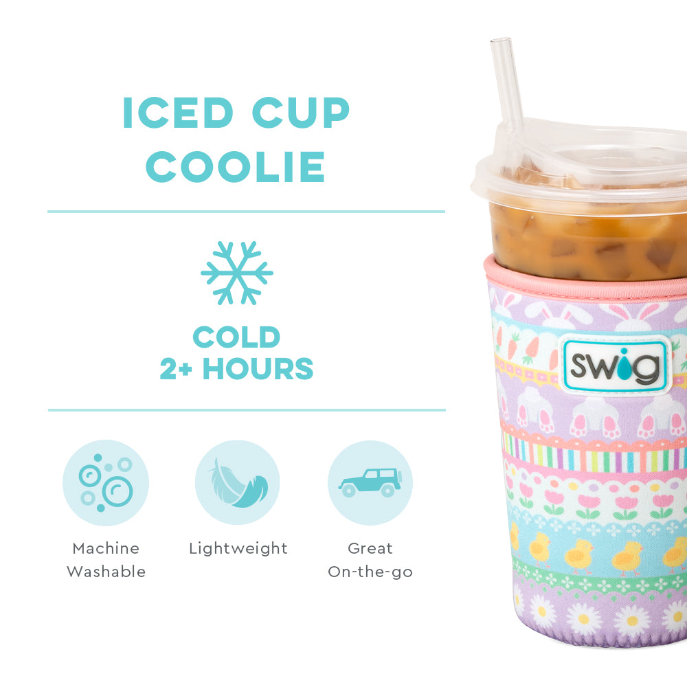 Swig Life Bunny Trail Insulated Neoprene Iced Cup Coolie temperature infographic - cold 2+ hours
