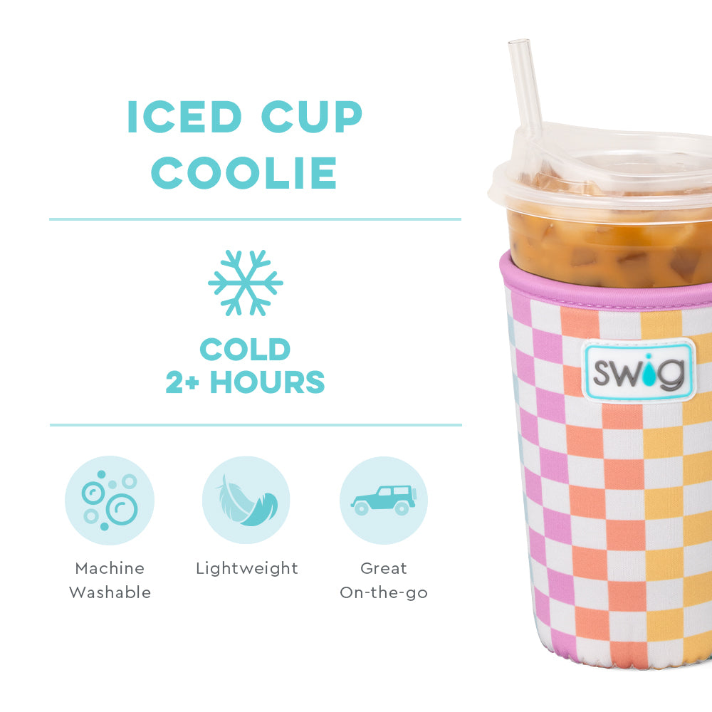 Swig Life Check Mate Insulated Neoprene Iced Cup Coolie temperature infographic - cold 2+ hours