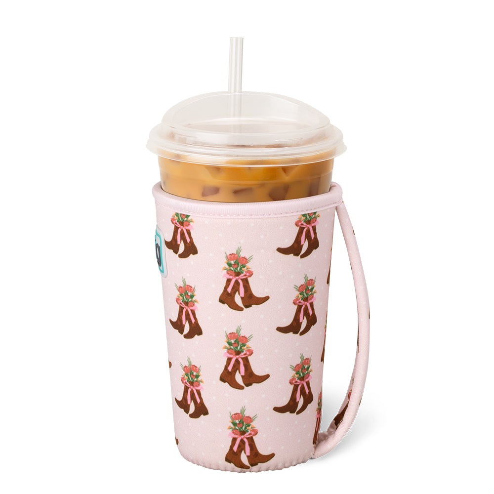 Swig Life Cowgirl Coquette Insulated Neoprene Medium Iced Cup Coolie Handle View