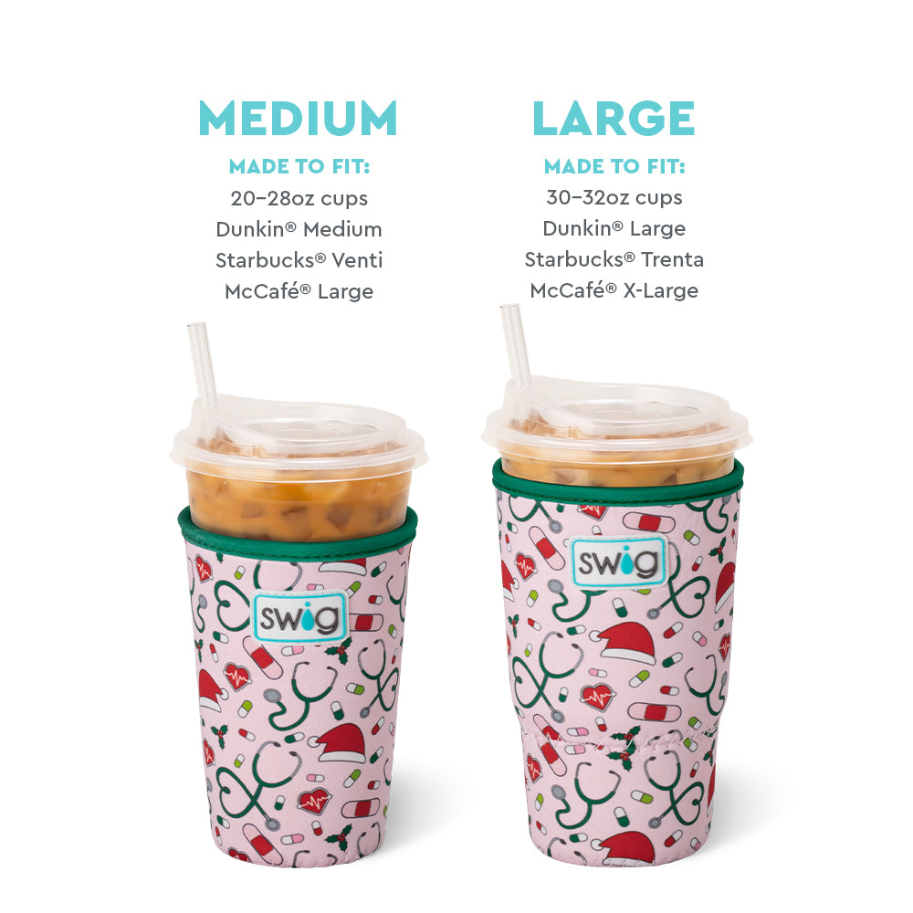 Santa's Scrubs Medium Iced Cup Coolie