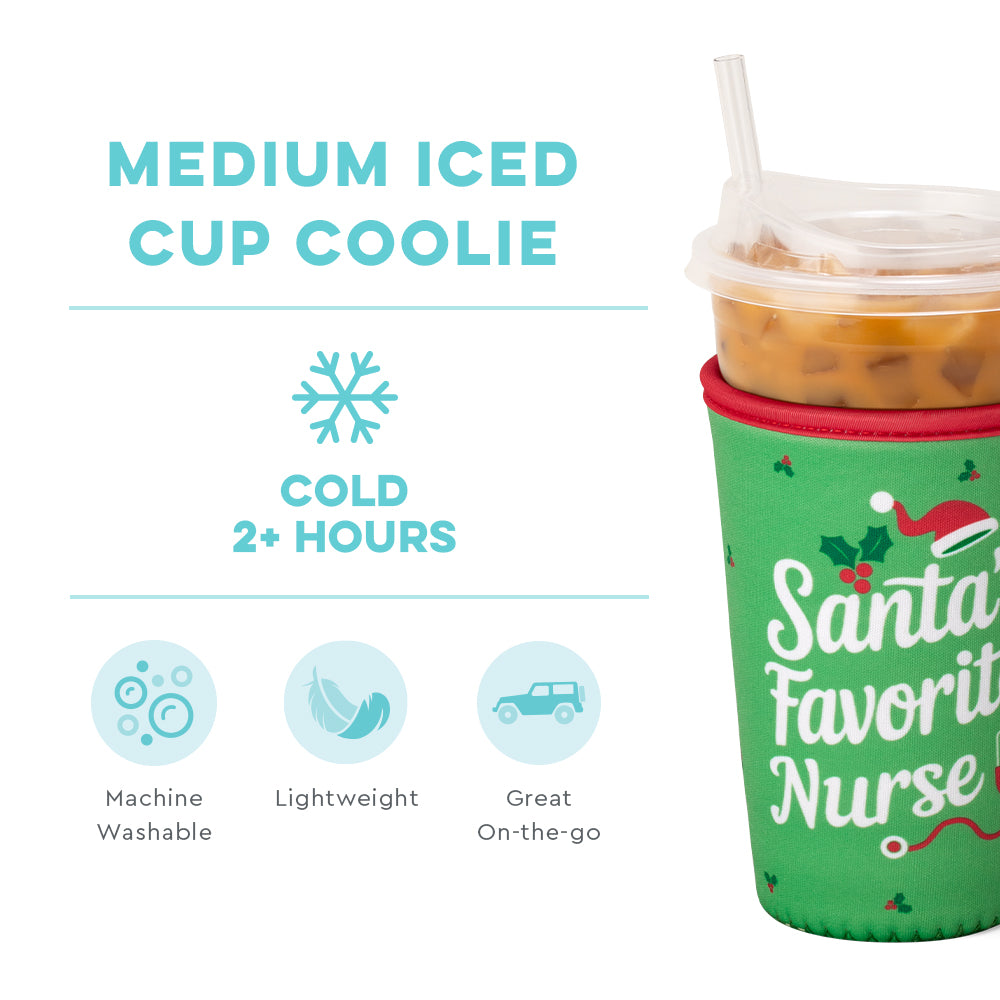 Santa's Favorite Nurse Medium Iced Cup Coolie