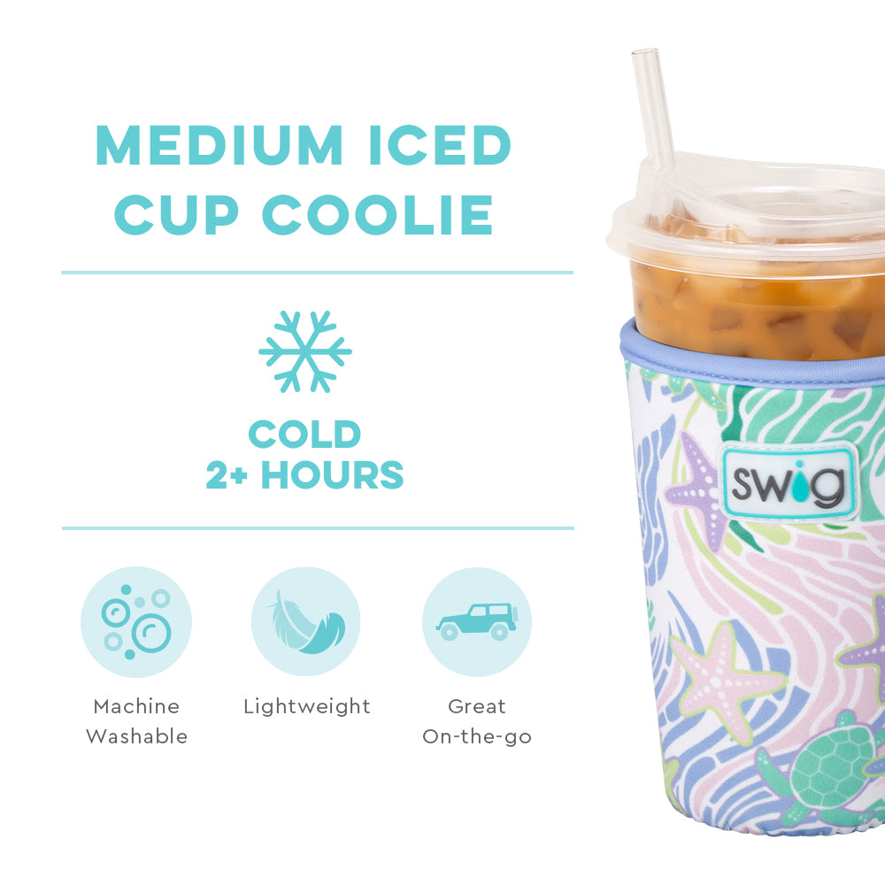 Sea Swirl Medium Iced Cup Coolie