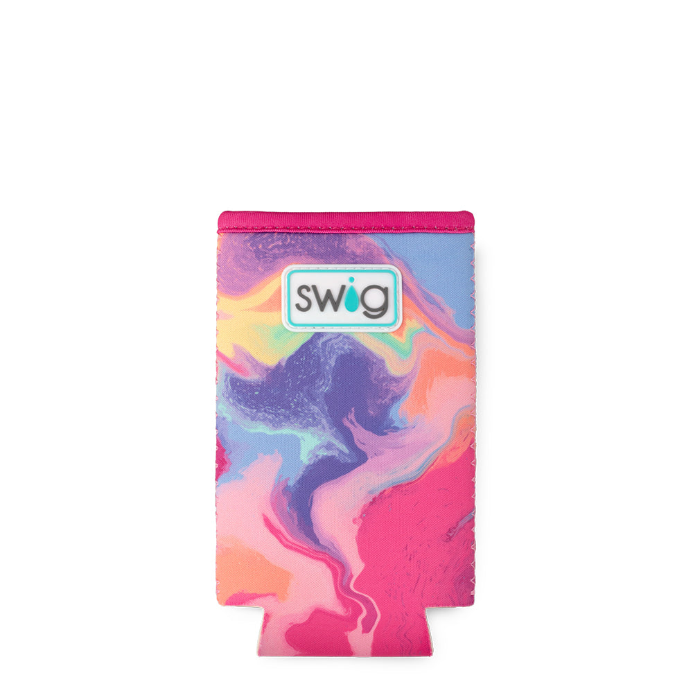 Swig Life Candy Crush Insulated Neoprene Slim Can Coolie Flat Lay