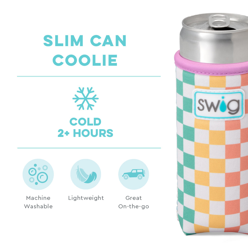 Swig Life Check Mate Insulated Neoprene Slim Can Coolie temperature infographic - cold 2+ hours