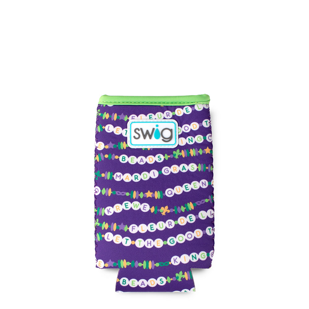 Swig Life My Mardi Era Insulated Neoprene Slim Can Coolie Flat Lay