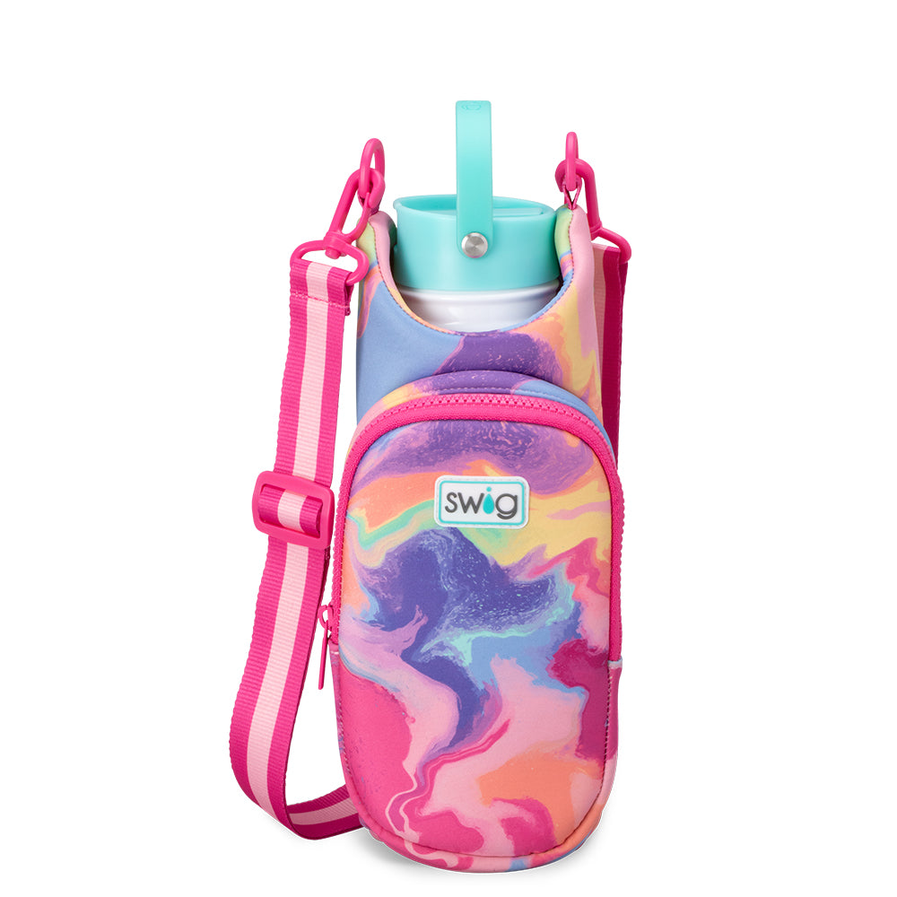 Swig Life Candy Crush Insulated Neoprene Water Bottle Sling with over the shoulder strap
