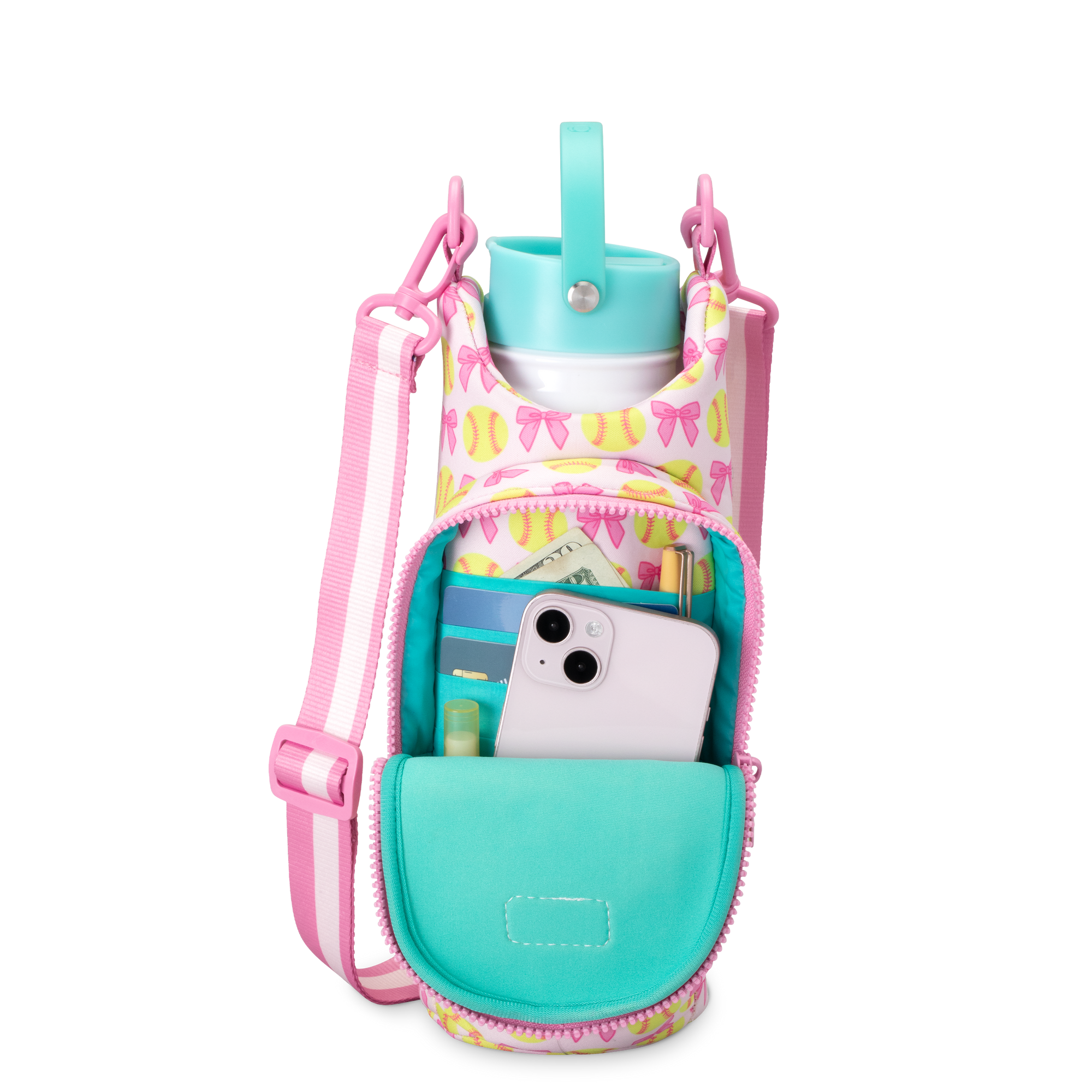 Pitch Hit Run Water Bottle Sling
