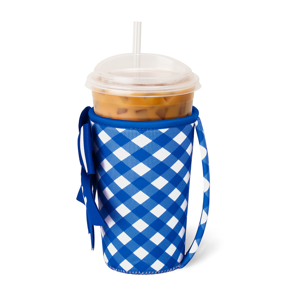 Gameday Gingham Royal Medium Iced Cup Coolie