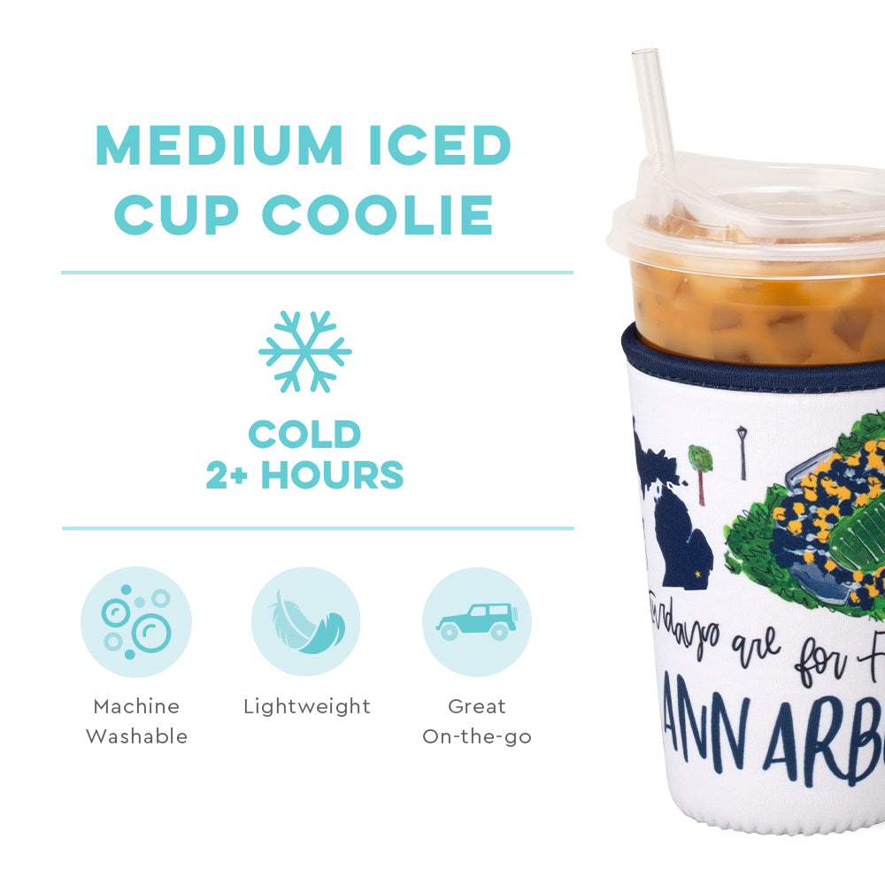 Saturdays in Ann Arbor Medium Iced Cup Coolie