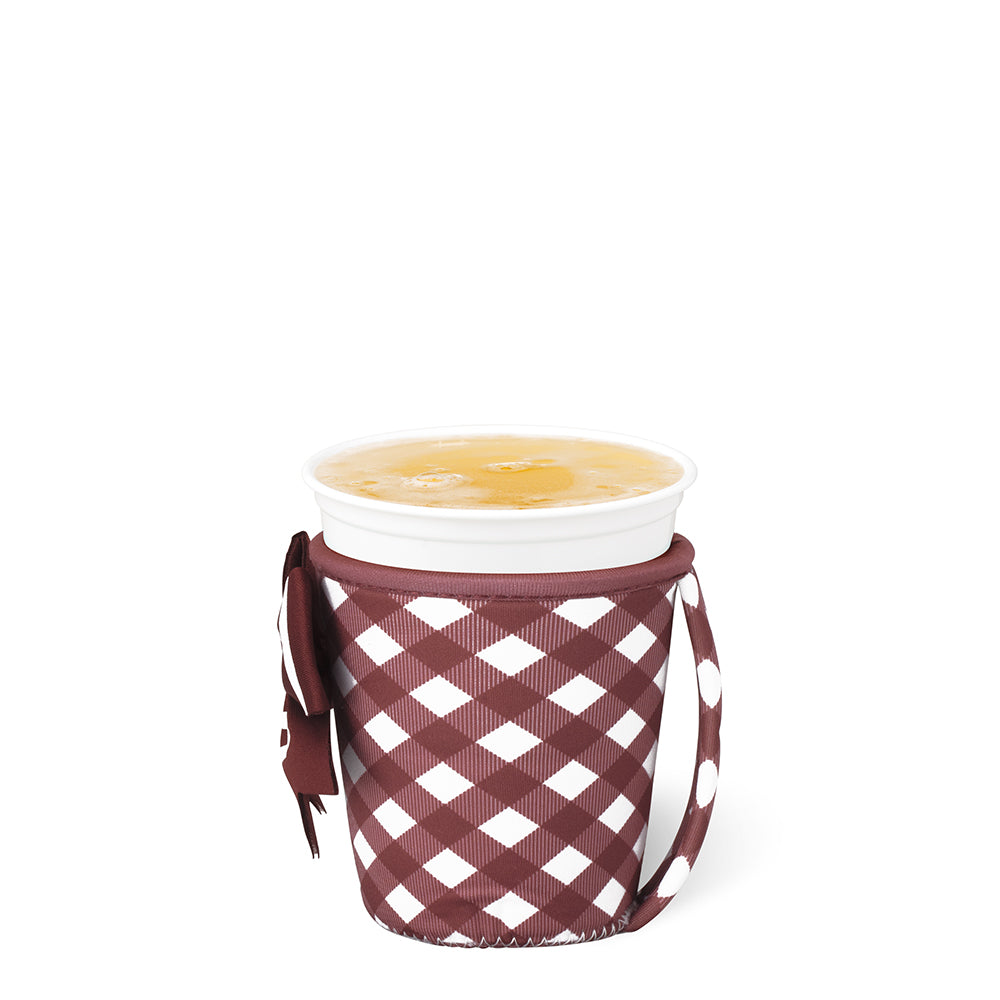 Gameday Gingham Maroon Small Iced Cup Coolie