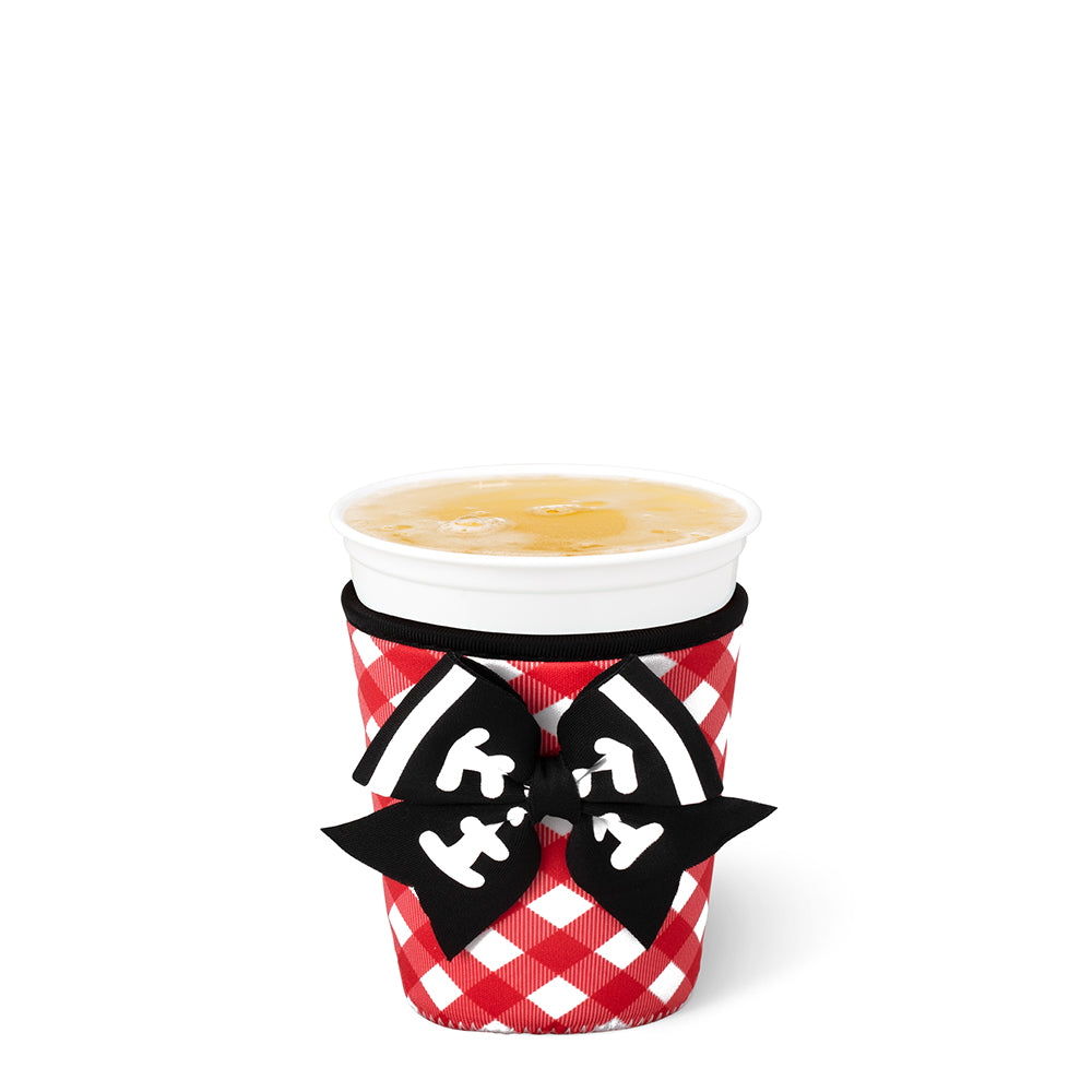 Gameday Gingham Red + Black Small Iced Cup Coolie
