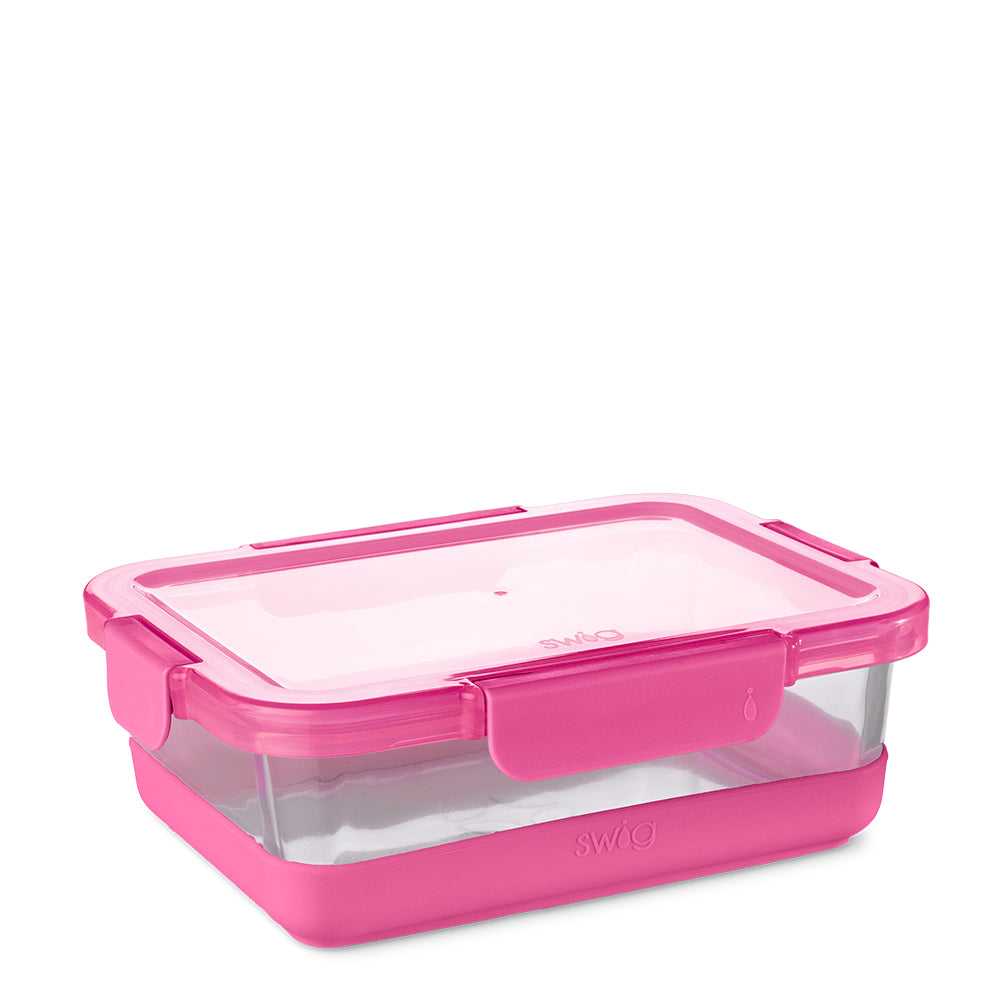 Pink 3pc Glass Food Storage Large Set