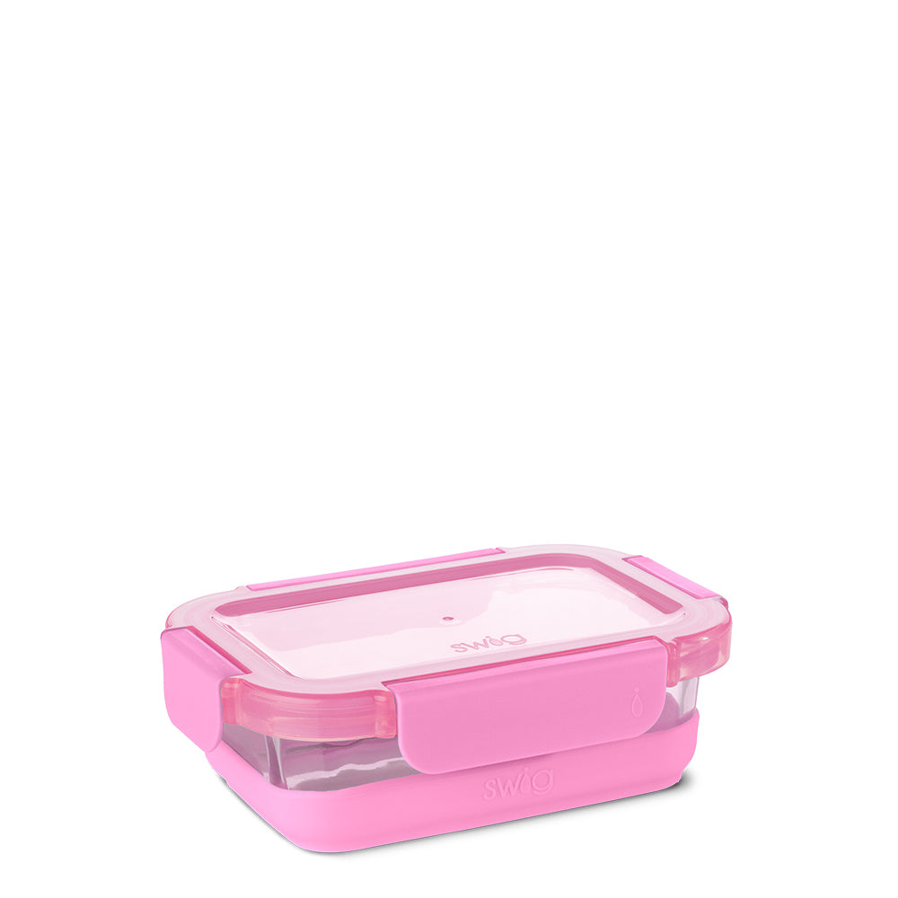 Pink 3pc Glass Food Storage Large Set