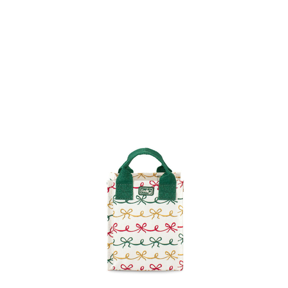 Christmas Bows Mini Reusable Gift Bag
