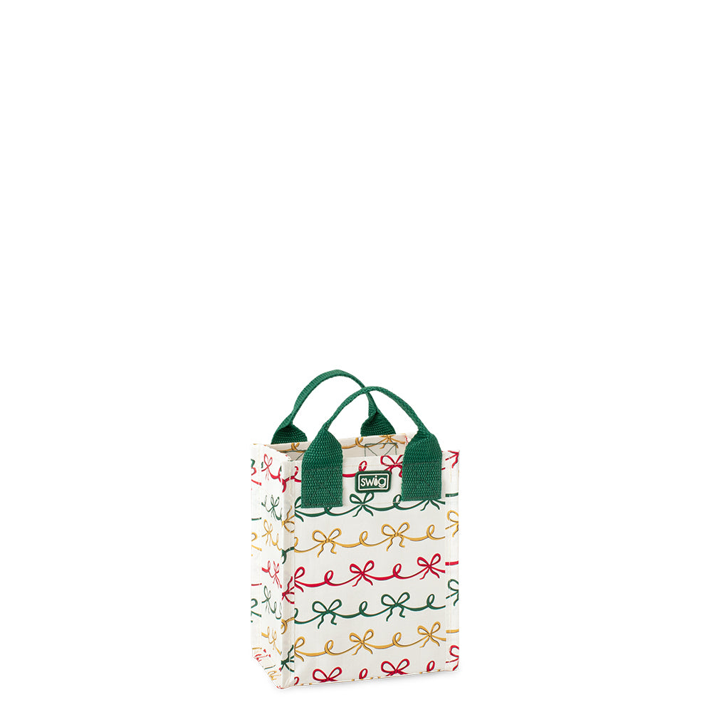 Christmas Bows Mini Reusable Gift Bag