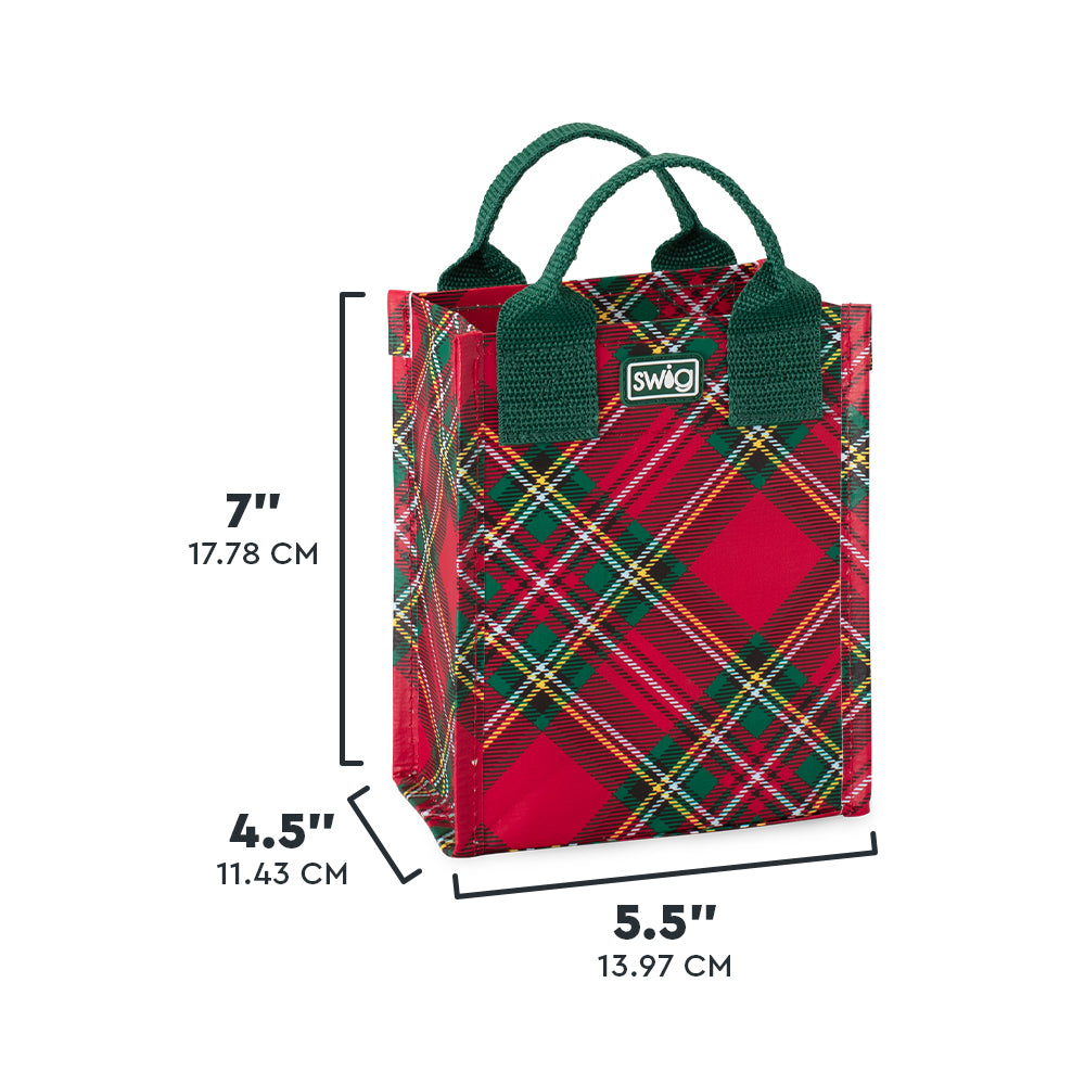 Christmas Plaid Mini Reusable Gift Bag