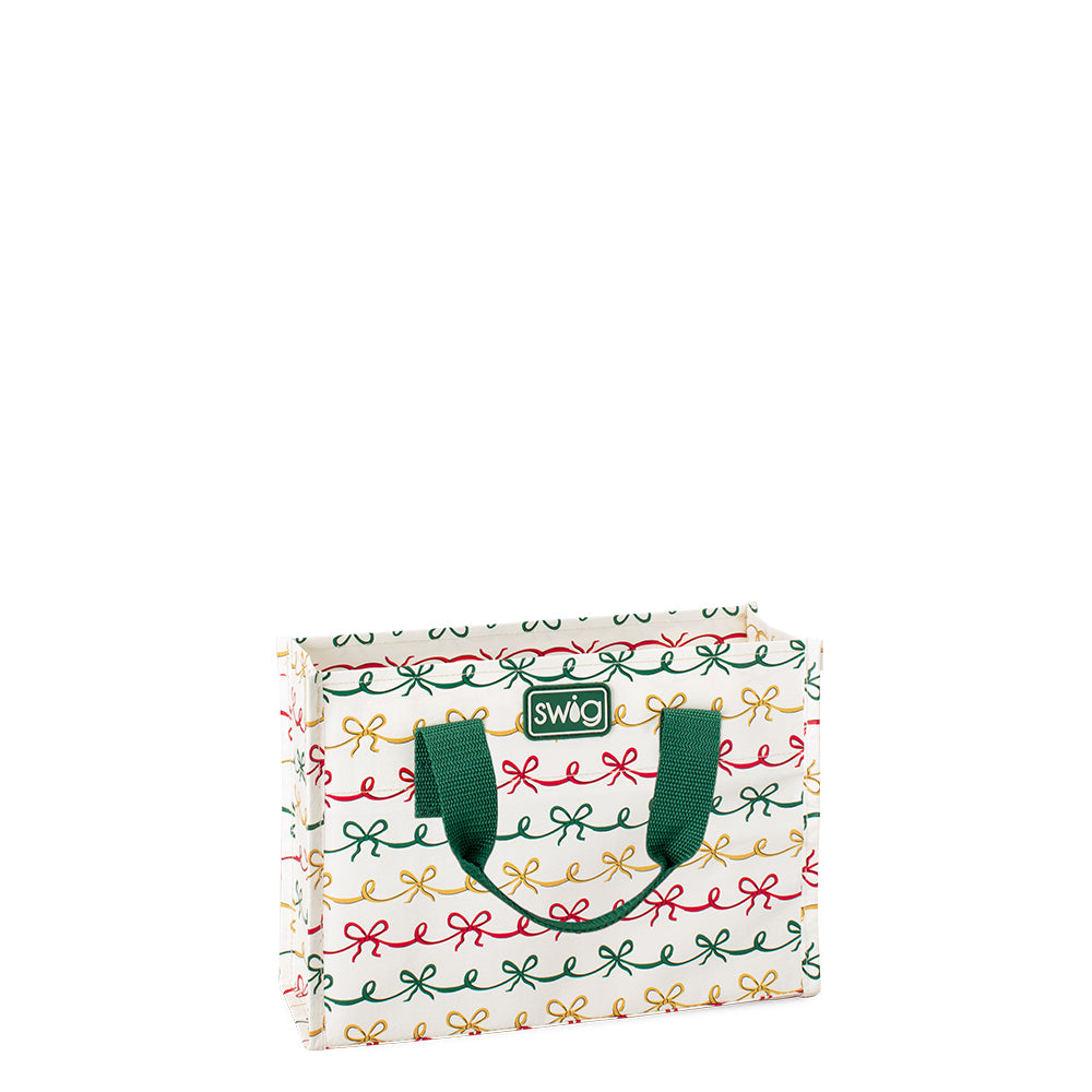 Christmas Bows Small Reusable Gift Bag