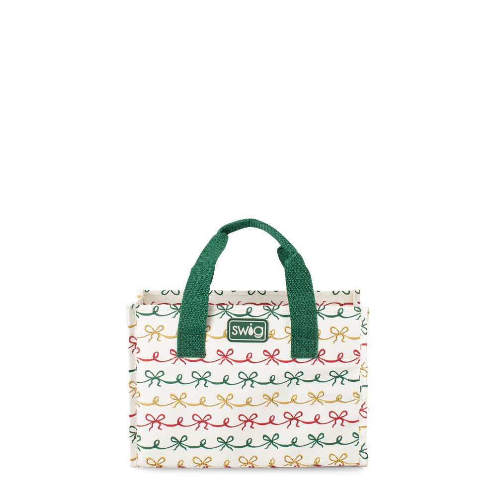 Christmas Bows Small Reusable Gift Bag