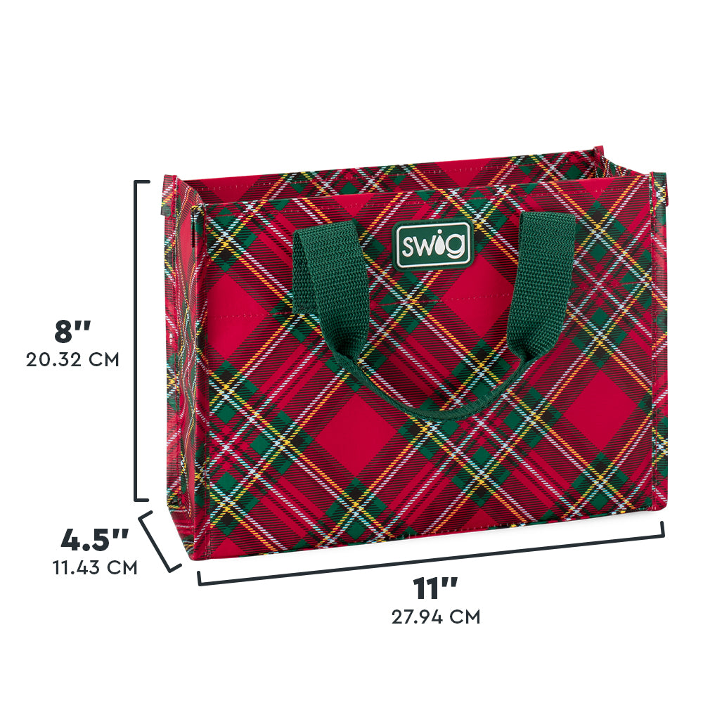 Christmas Plaid Small Reusable Gift Bag