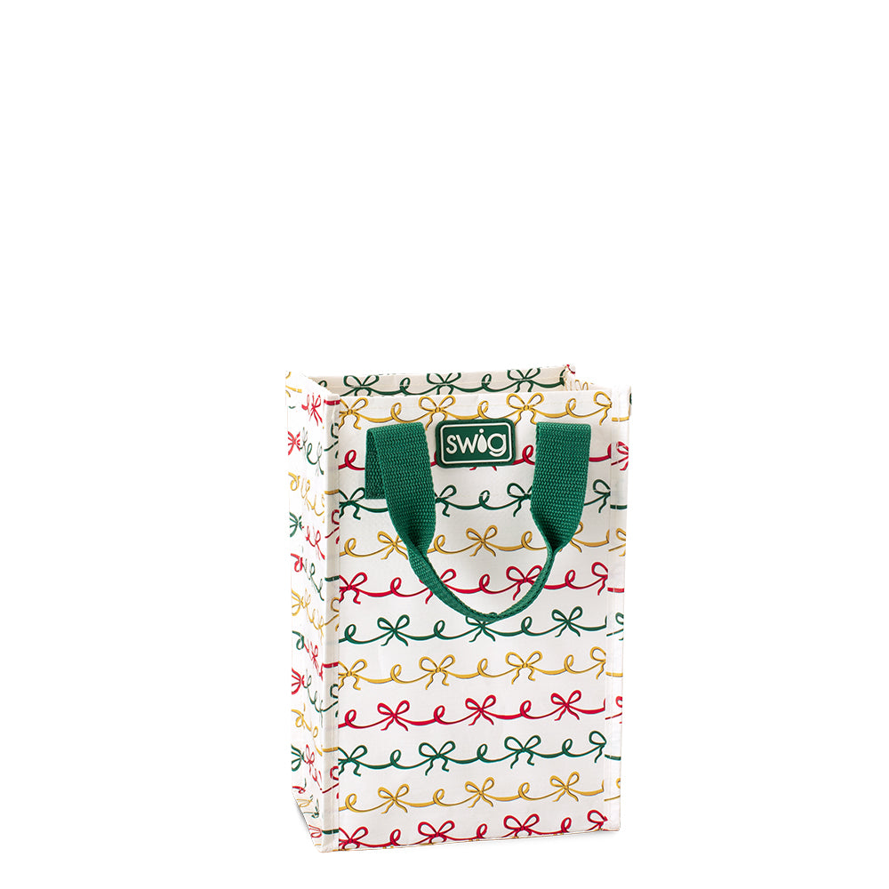 Christmas Bows Tall Reusable Gift Bag