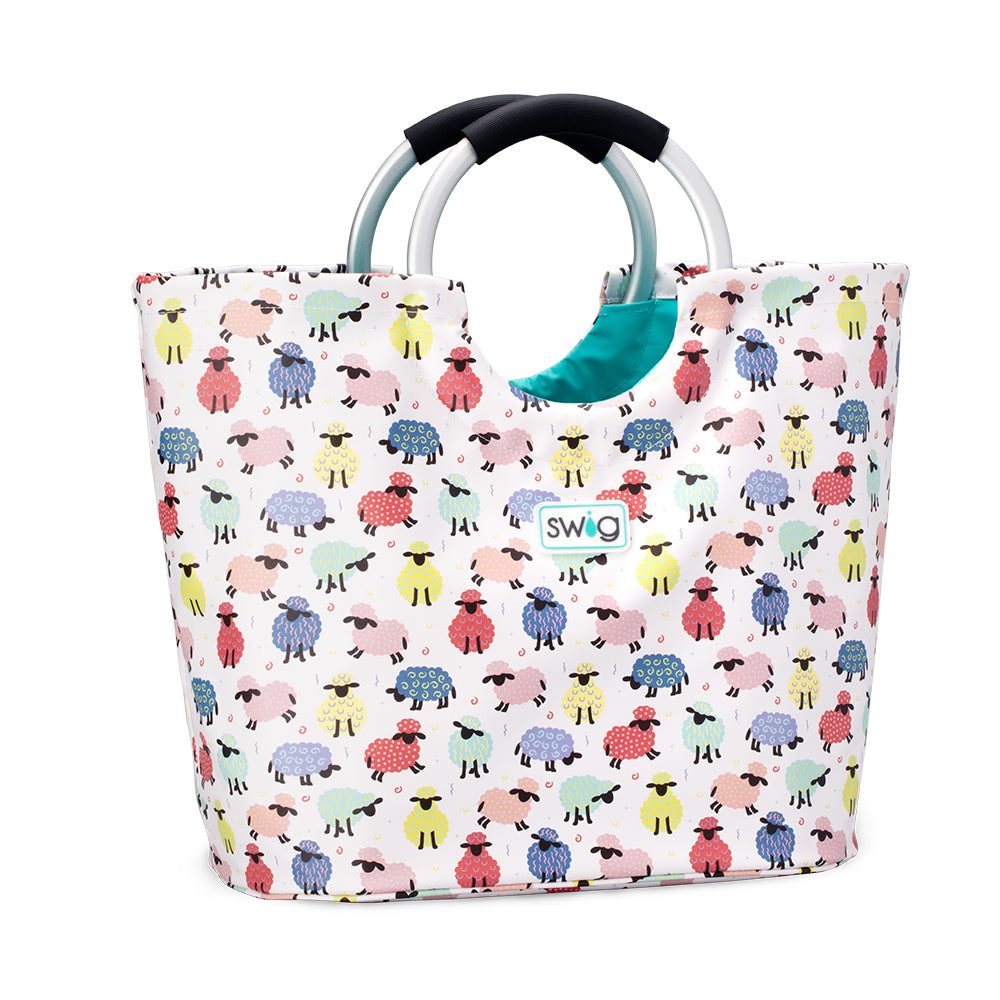 Swig Life Counting Sheep Loopi Tote Bag with cushioned aluminum loop handle