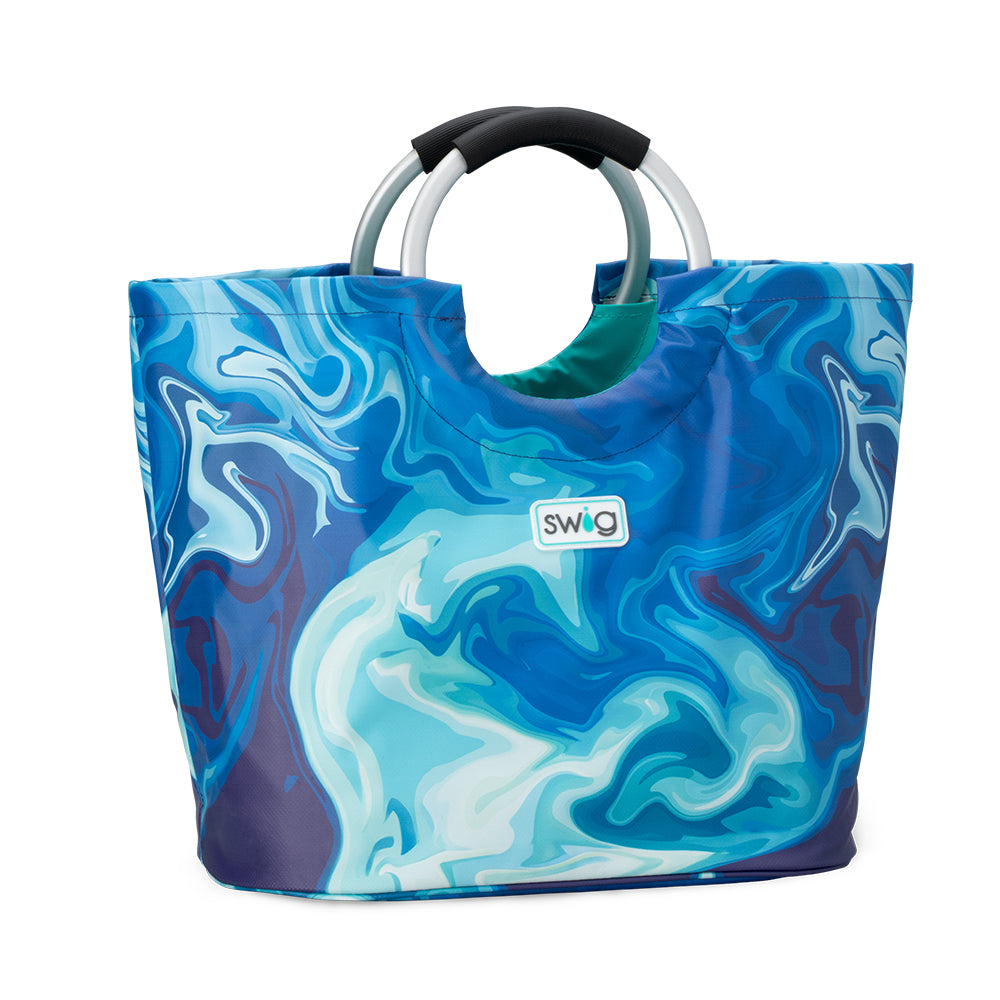 Swig Life Blue Lagoon Loopi Tote Bag with cushioned aluminum loop handle